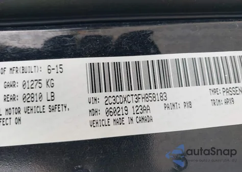 2015 Dodge Charger R/T from USA, damaged, VIN 2C3CDXCT3FH858183